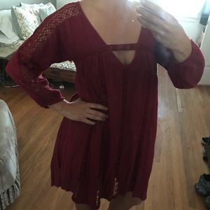 American Eagle 🦅 burgundy boho dress XS
